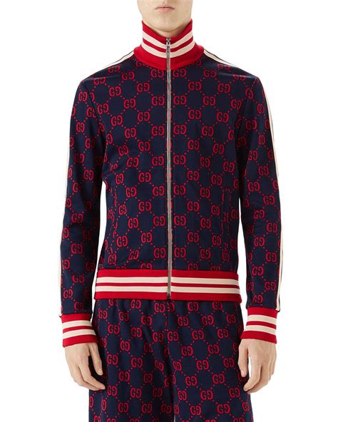 black and red gucci jacket|Gucci gg print jacket men's.